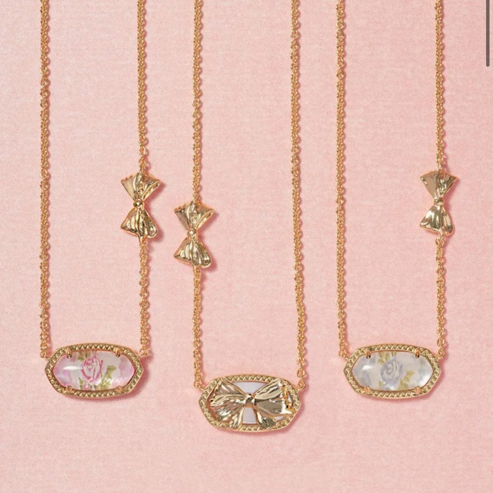 🎀Kendra Scott x LoveShackFancy 🎀 Elisa in Marie Pink Heirloom new with bag - Picture 6 of 15
